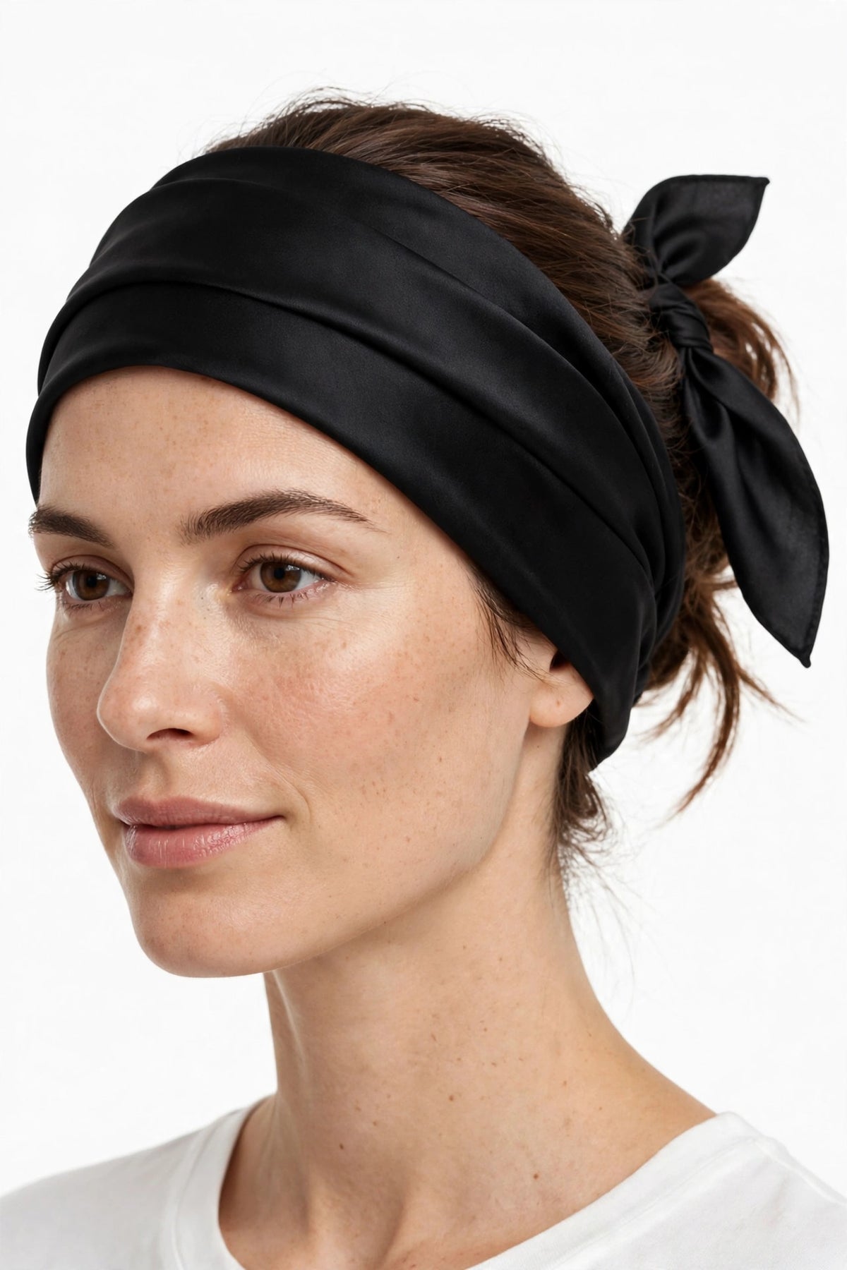 Nova Royal Silk Hair Scarf in Black