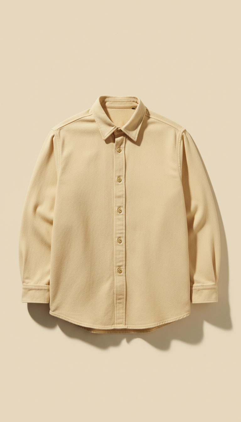 Kids Cornsilk Cream Long-Sleeve Shirt