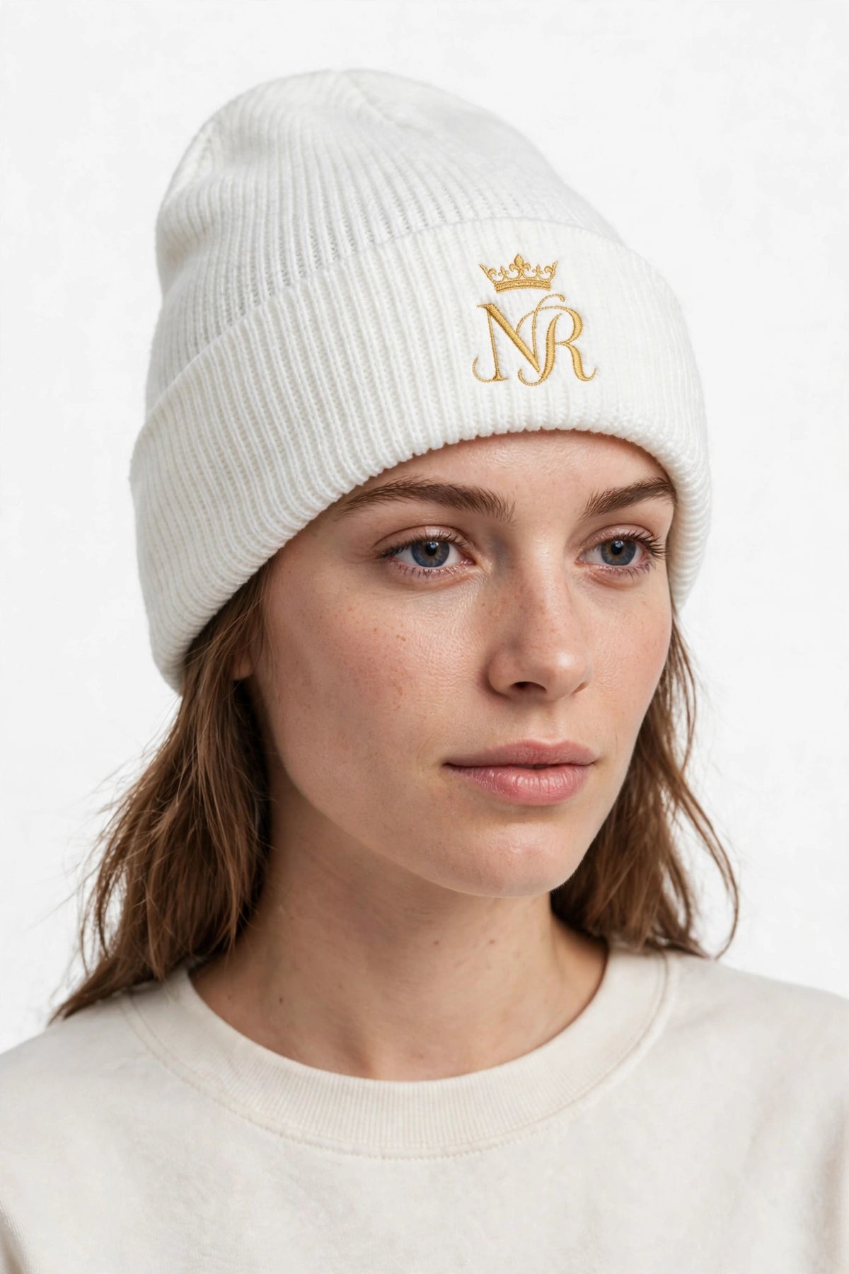 Nova Royal Beanie Hat in White