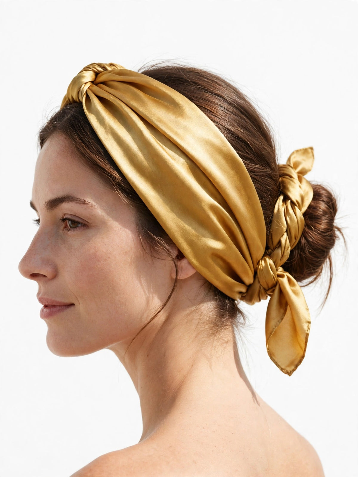 Nova Royal Silk Hair Scarf in Gold