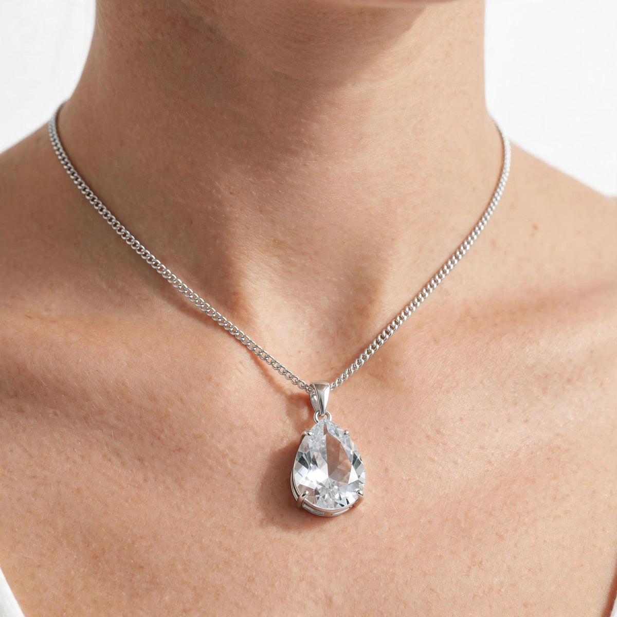 Nova Royal Purple Gem Pendant Necklace in Silver