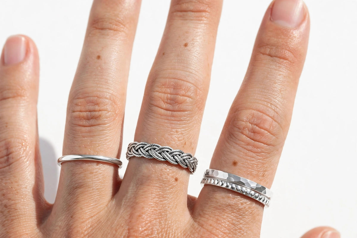 Nova Royal Gold Ring Set (3 rings) in Silver