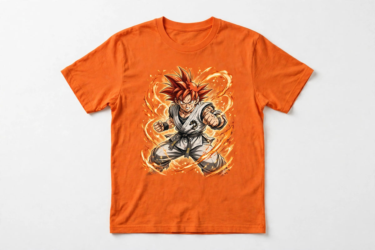 Anime Orange Gi Martial Artist T-Shirt