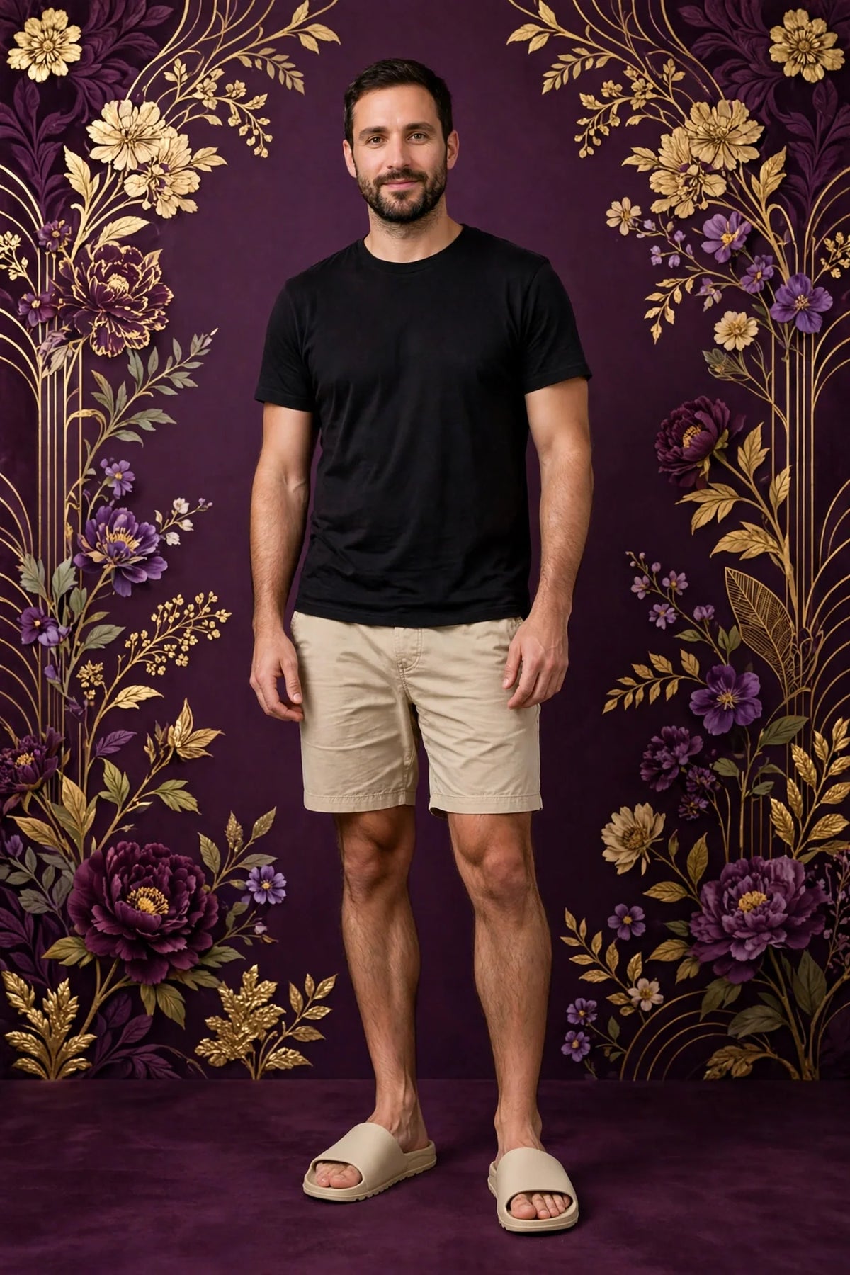 Man wearing Beige Men's Slide Sandals