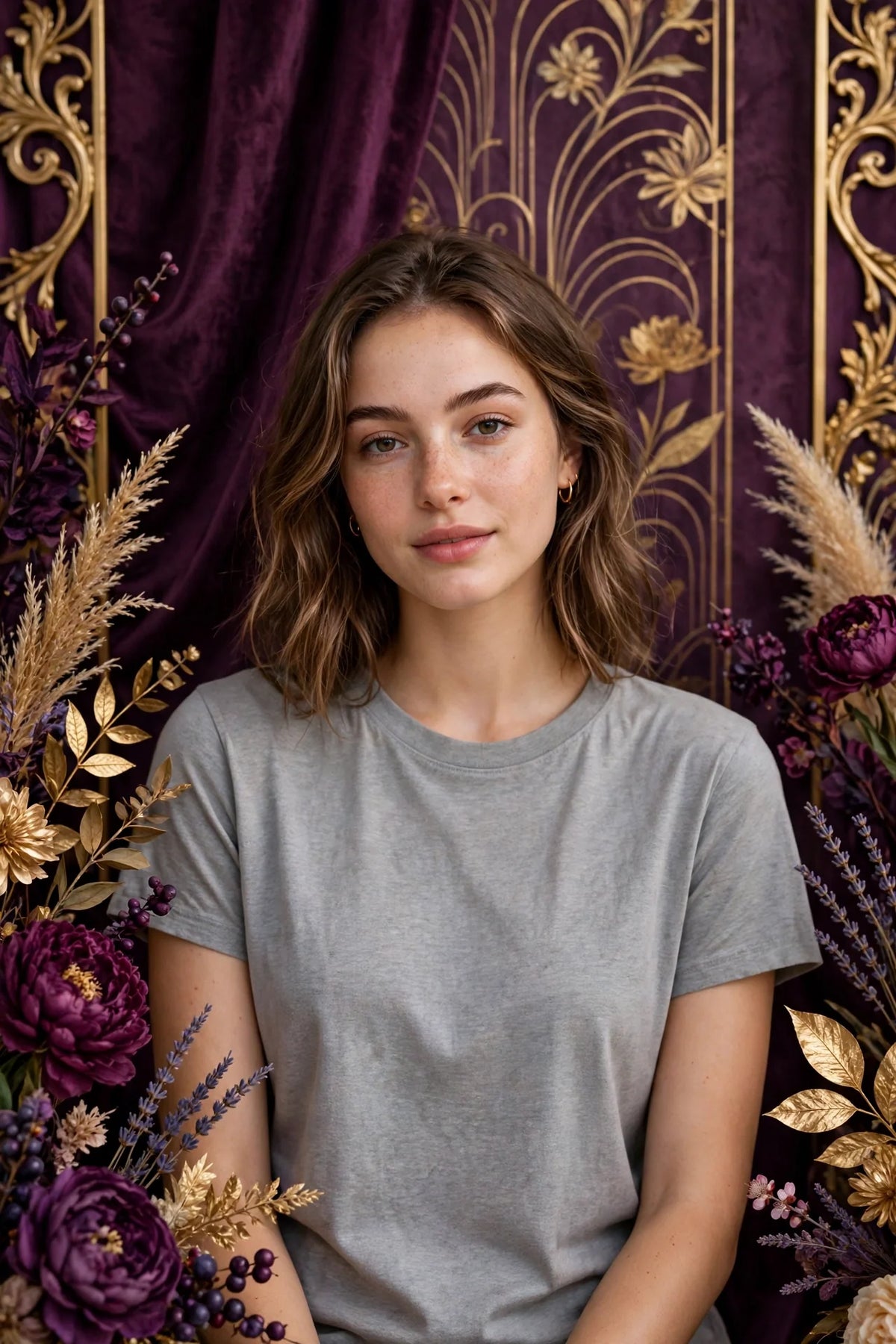 Person wearing Grey Warm Gray Organic Cotton T-Shirt