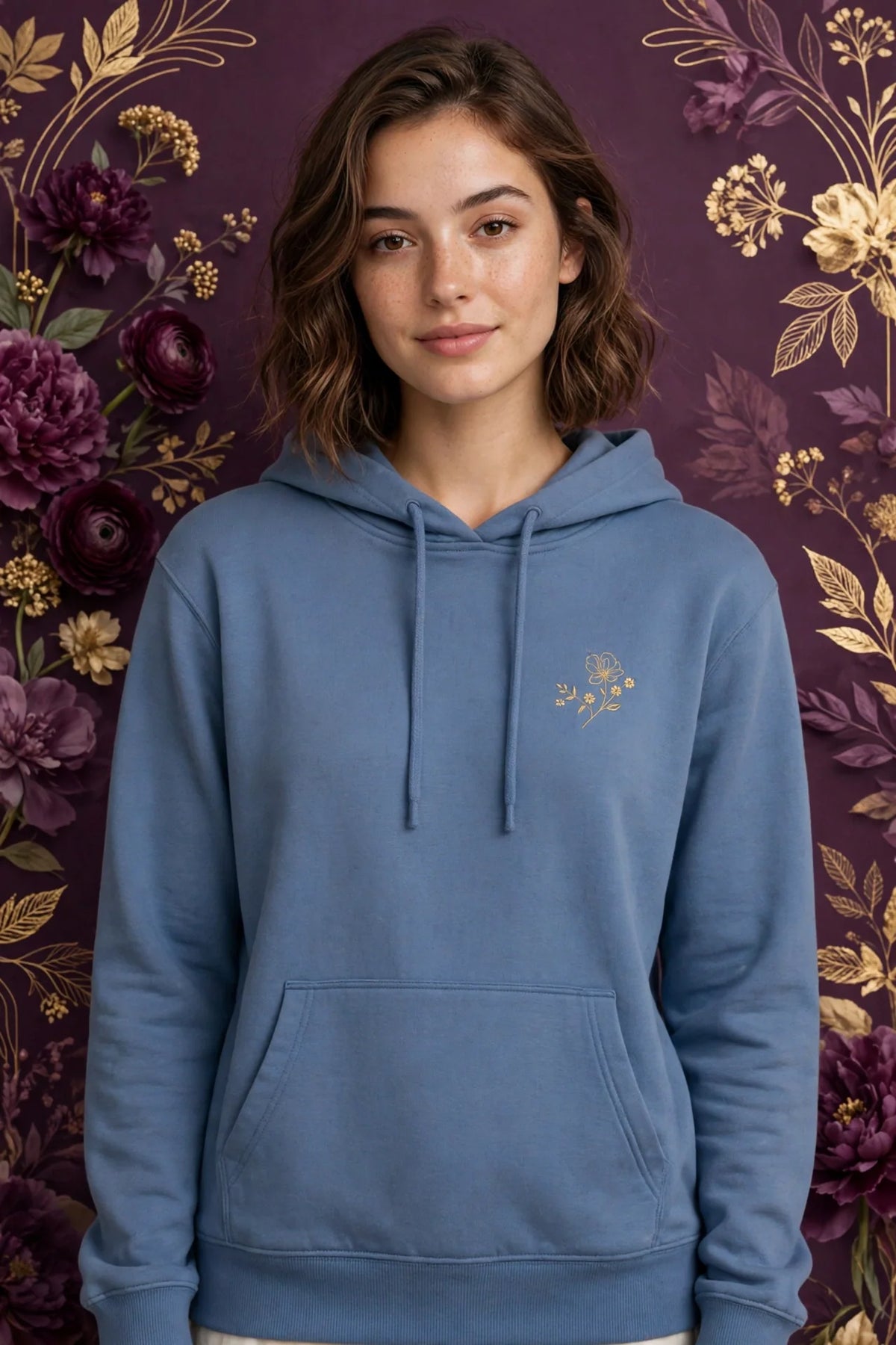 Person wearing Blue Soft Everyday Hoodie Top
