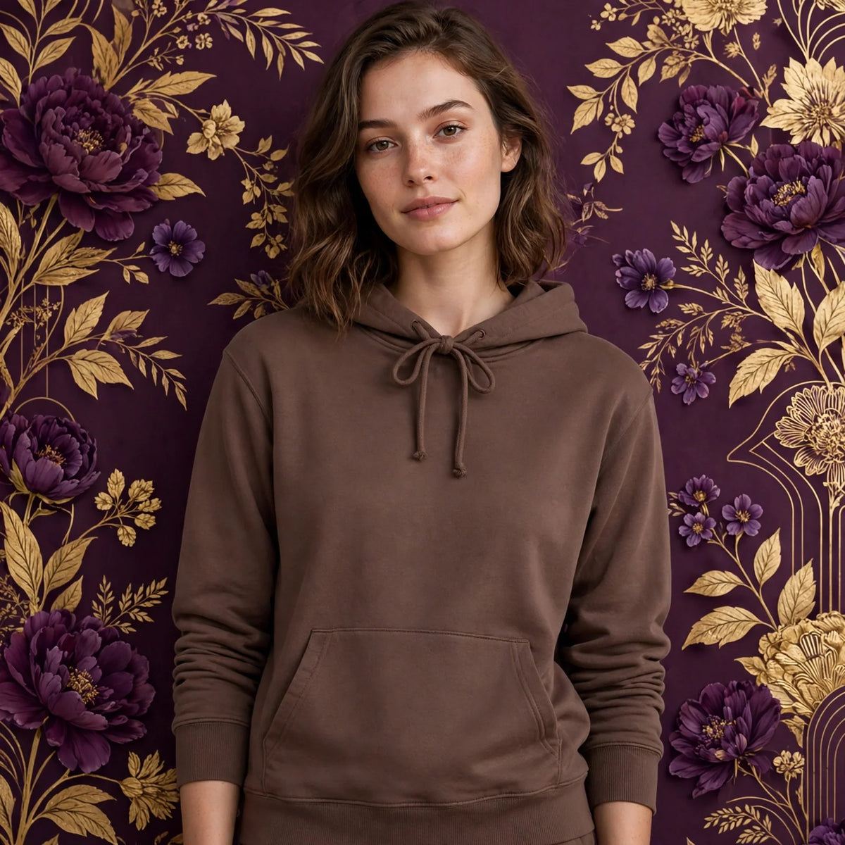 Person wearing Brown Soft Everyday Hoodie Top