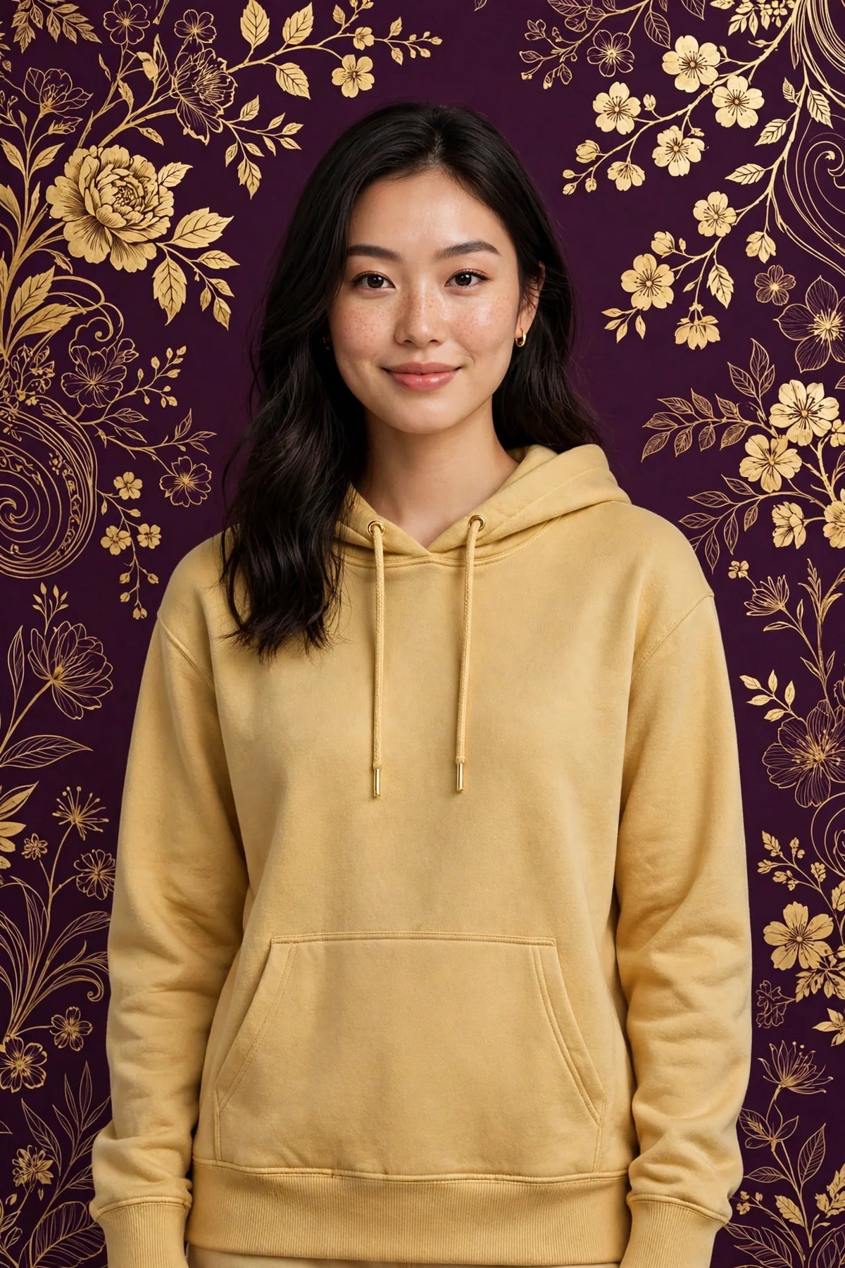 Person wearing Gold Soft Everyday Hoodie Top