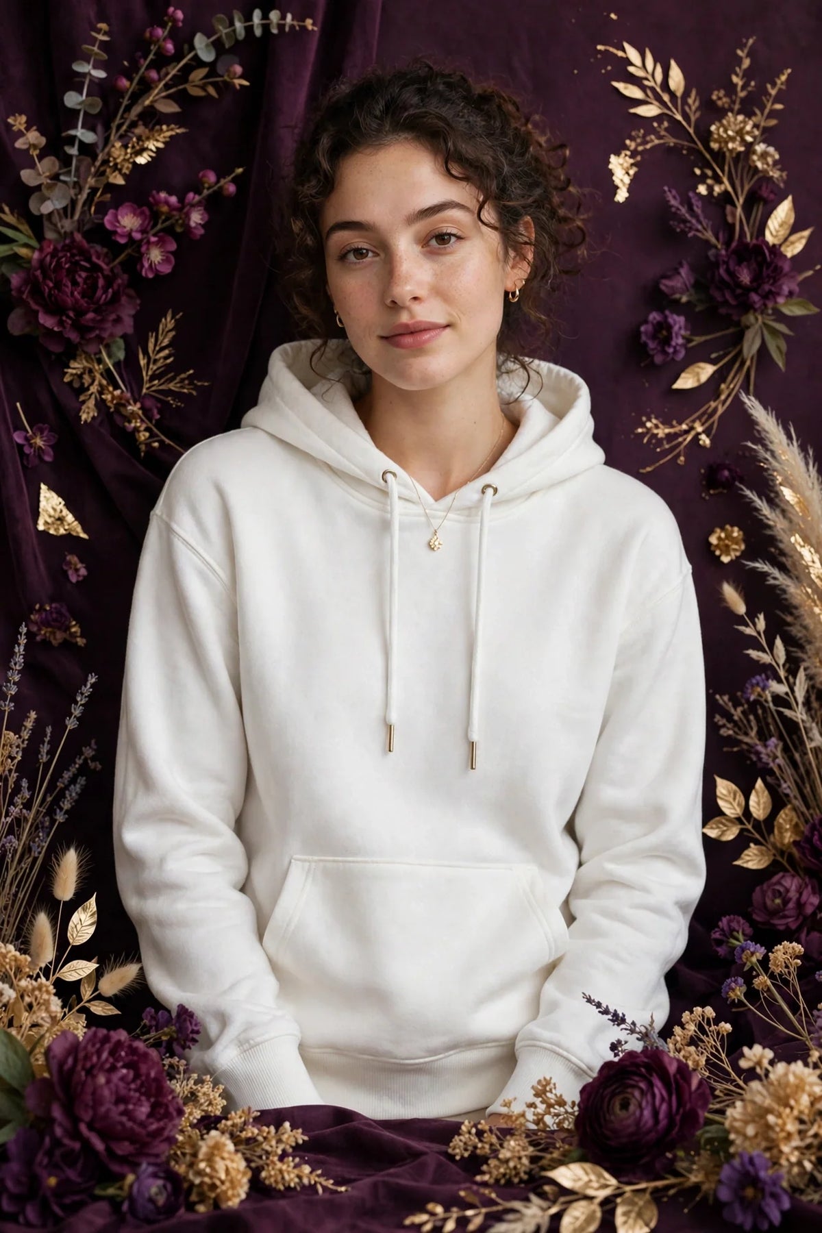Person wearing White Soft Everyday Hoodie Top