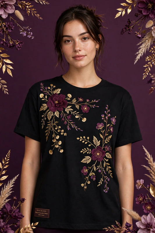 Person wearing Black Relaxed Everyday Jersey Top