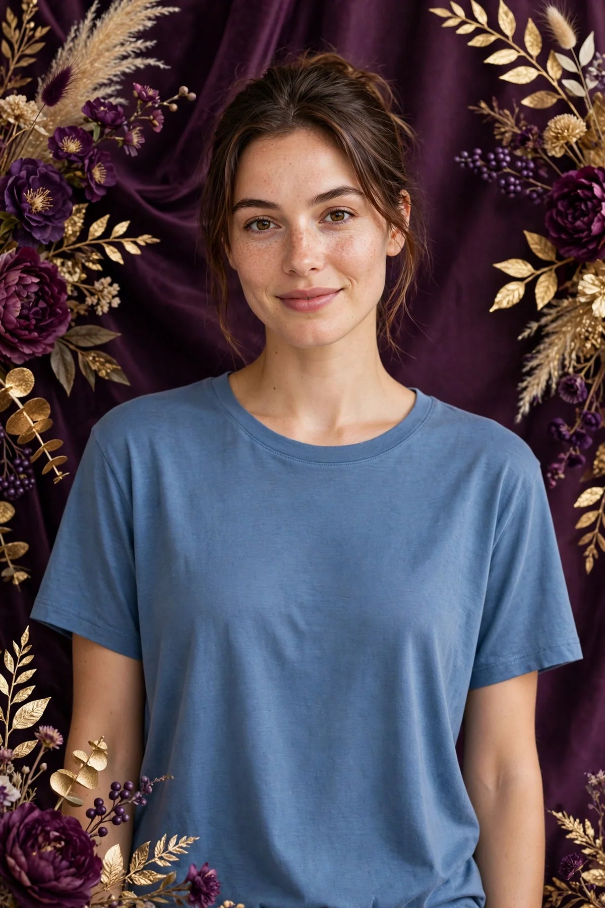 Person wearing Blue Relaxed Everyday Jersey Top