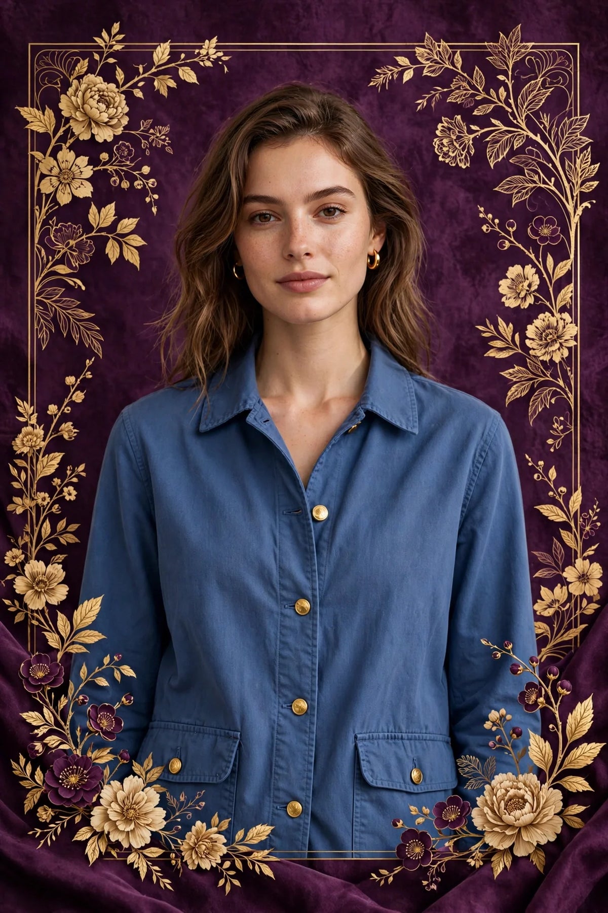 Person wearing Blue Cotton Jacket