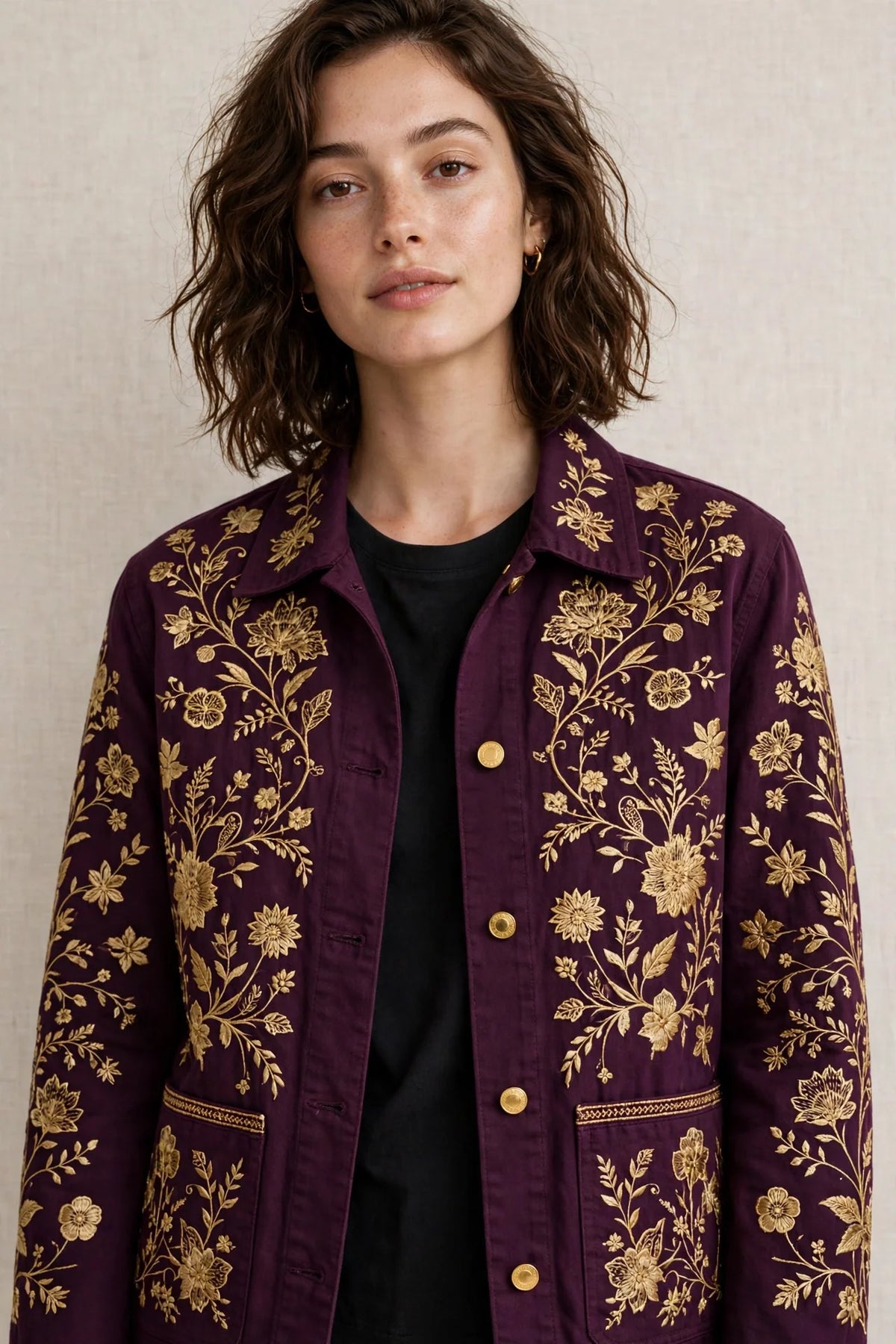 Person wearing Purple Cotton Jacket