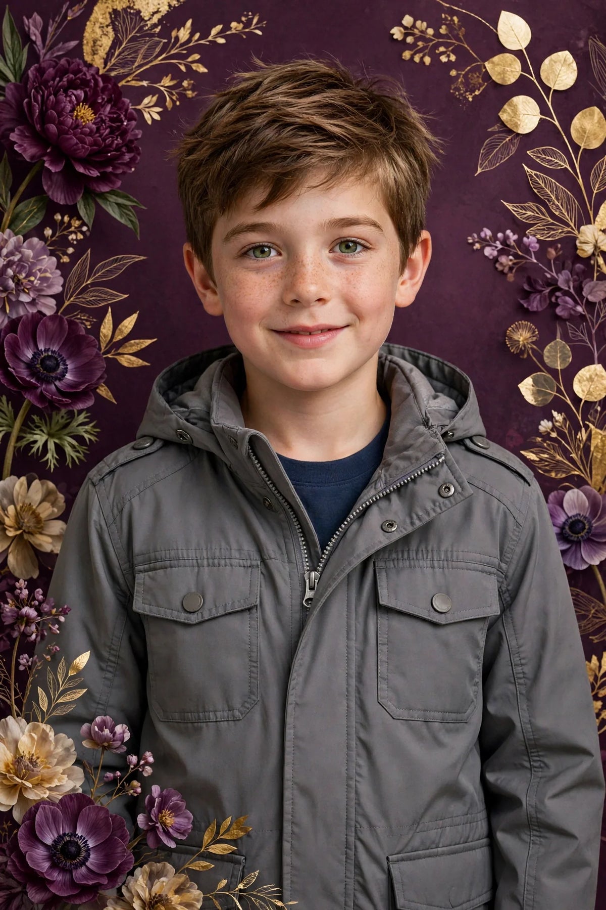 Boy wearing Grey Kids Explorer Jacket