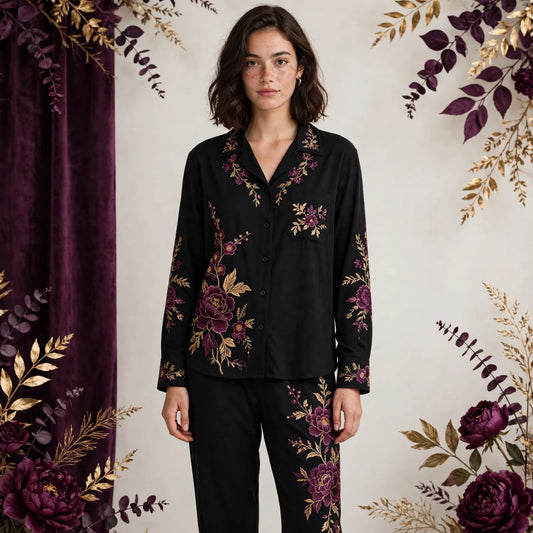 Person wearing Black Loungewear Set