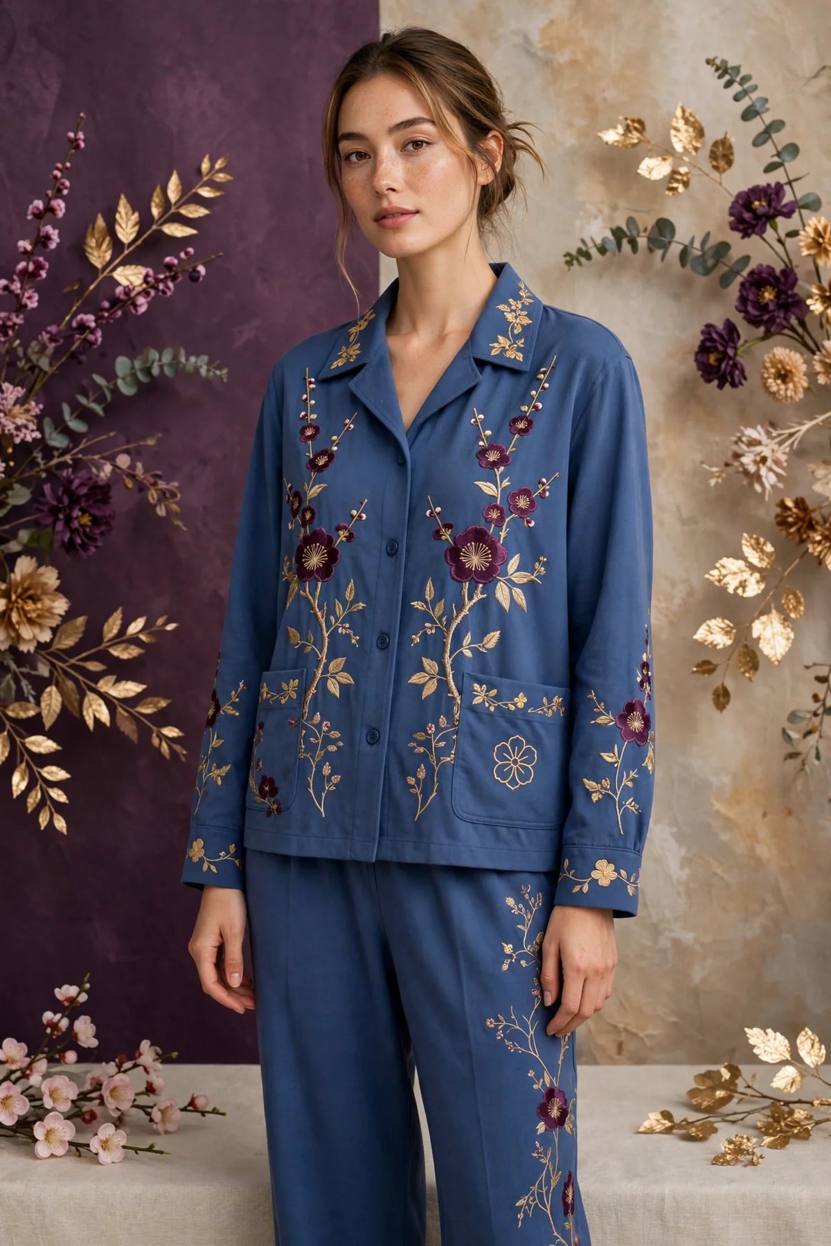 Person wearing Blue Loungewear Set
