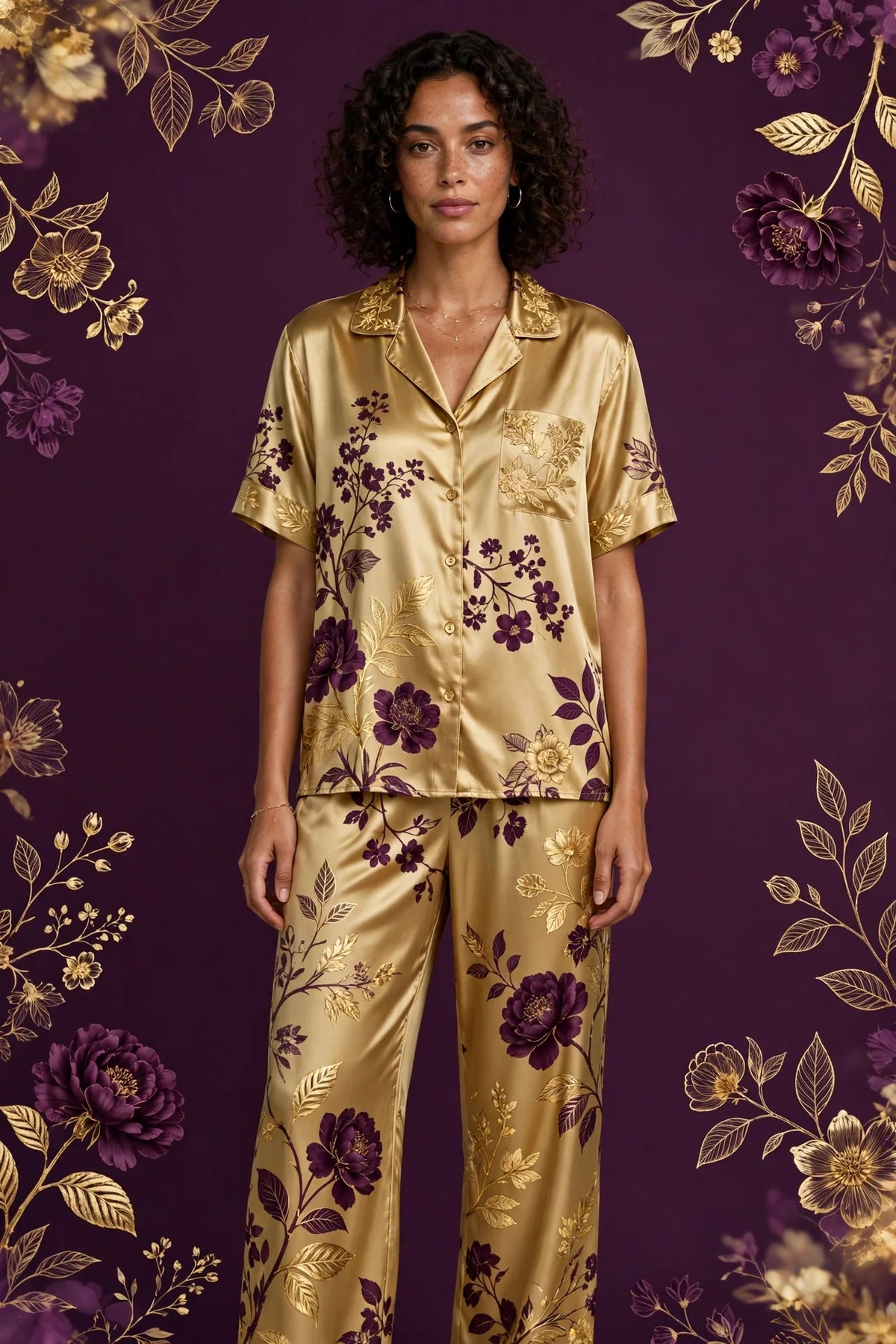 Person wearing Gold Loungewear Set