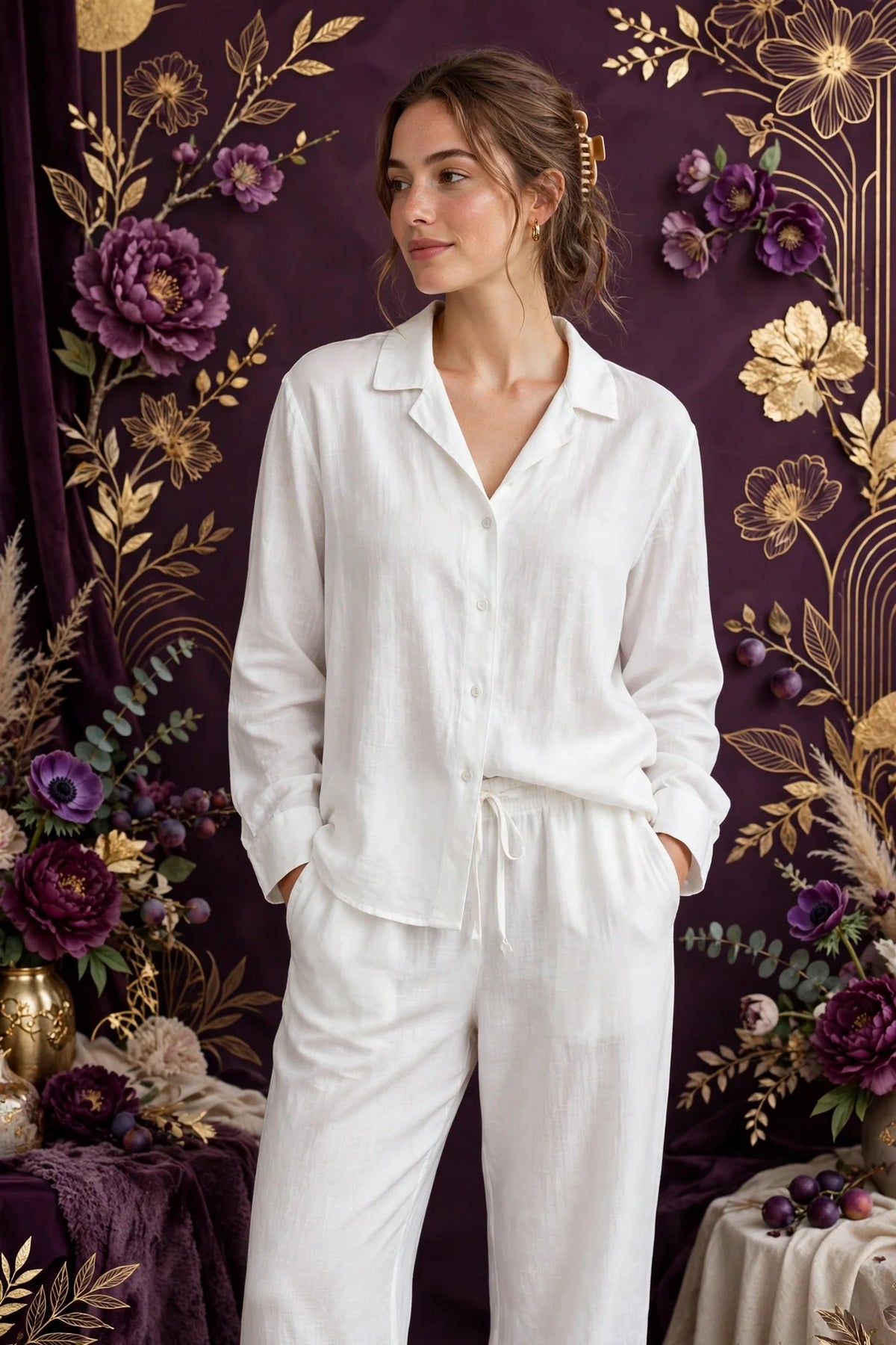 Person wearing White Loungewear Set