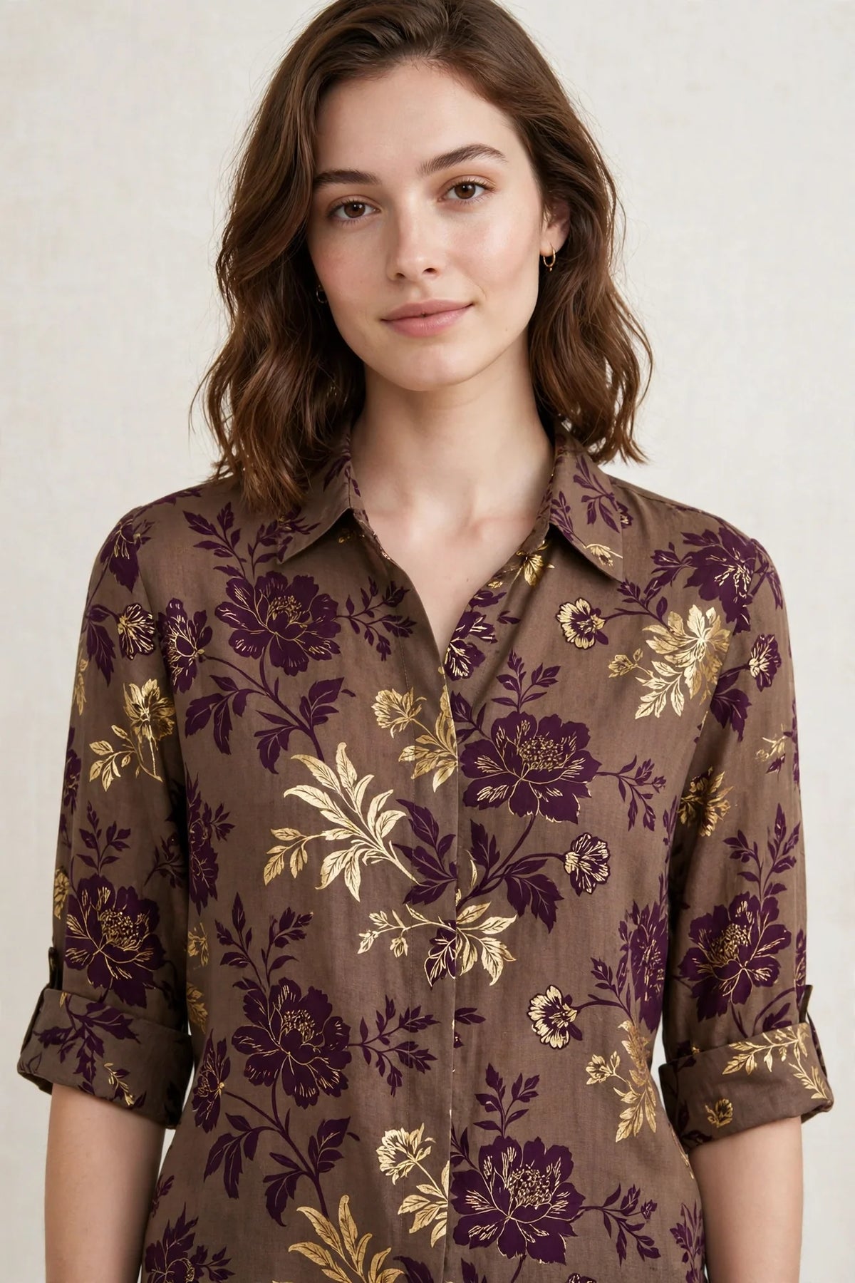 Person wearing Brown Lightweight Summer Blouse