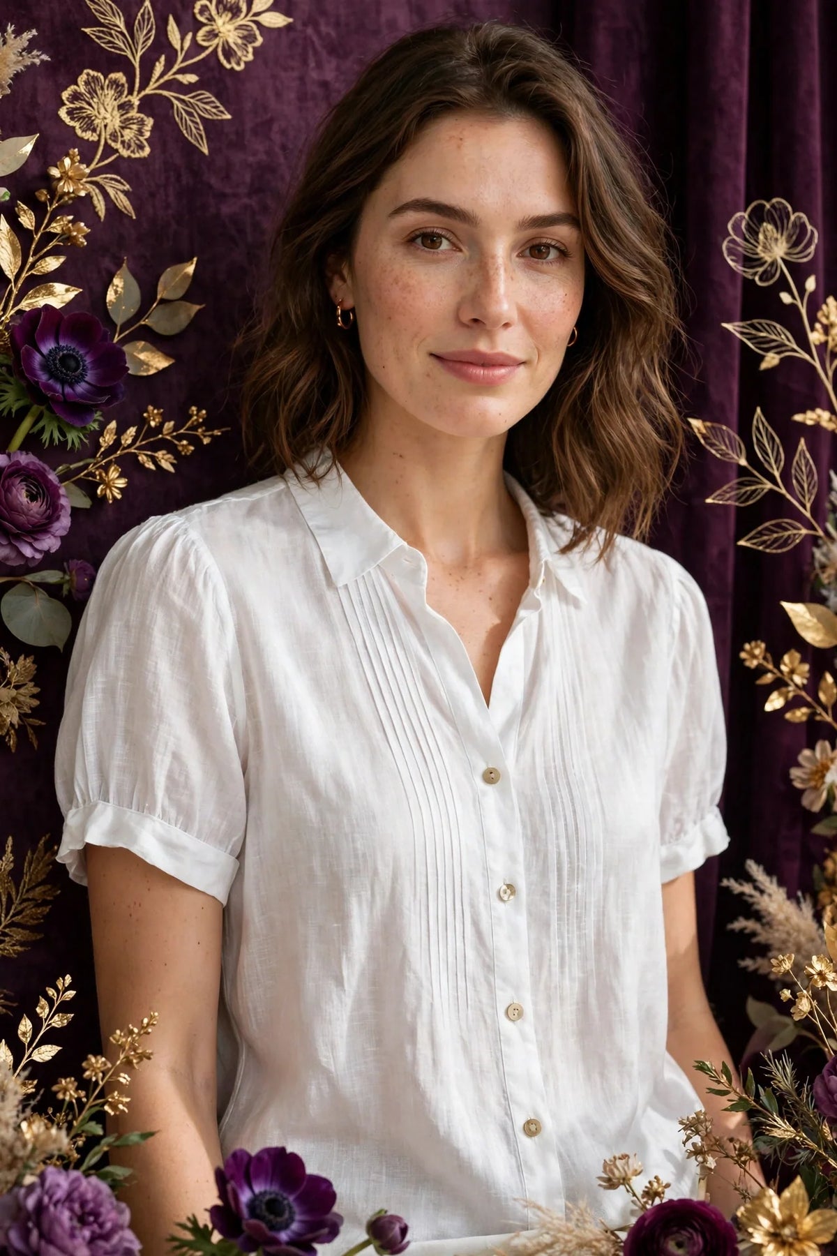 Person wearing White Lightweight Summer Blouse