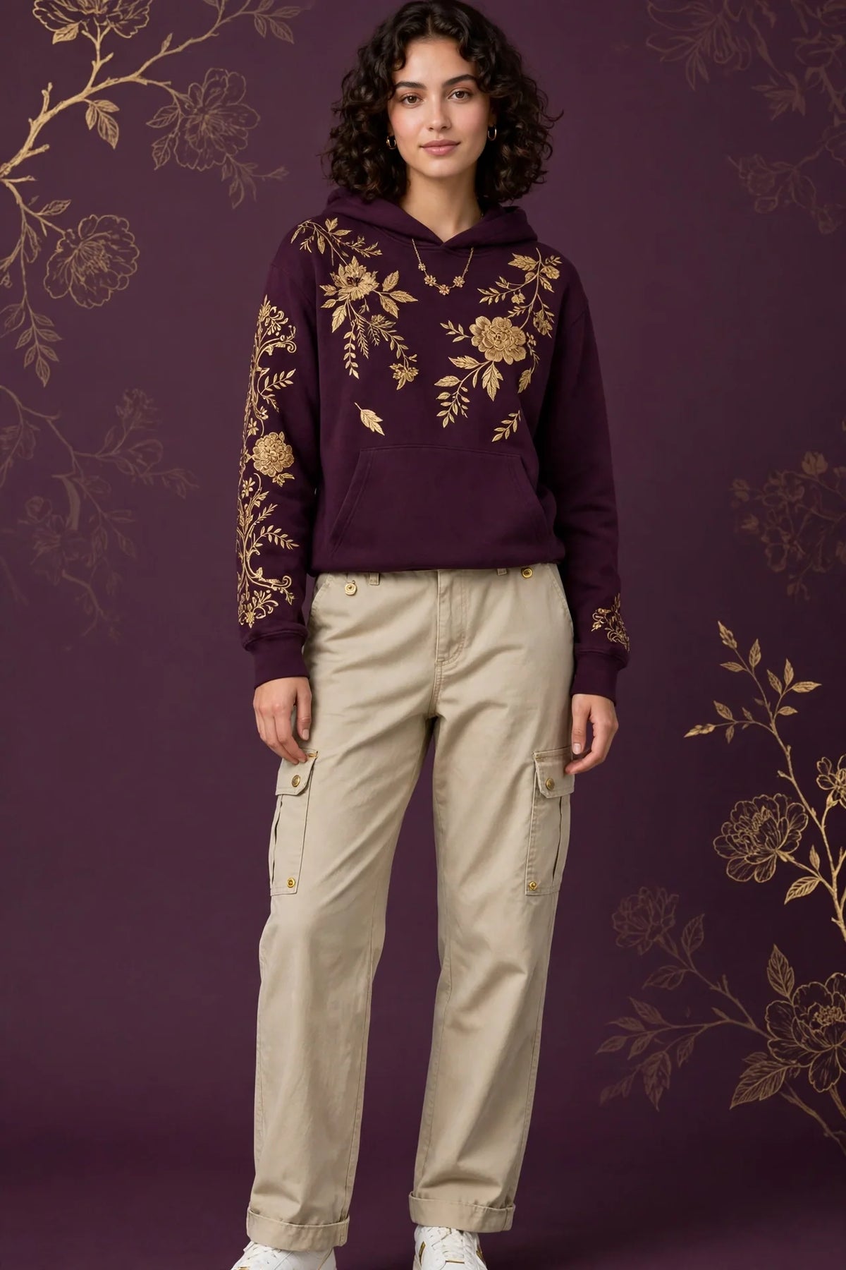Person wearing Beige Relaxed fit cargo pants