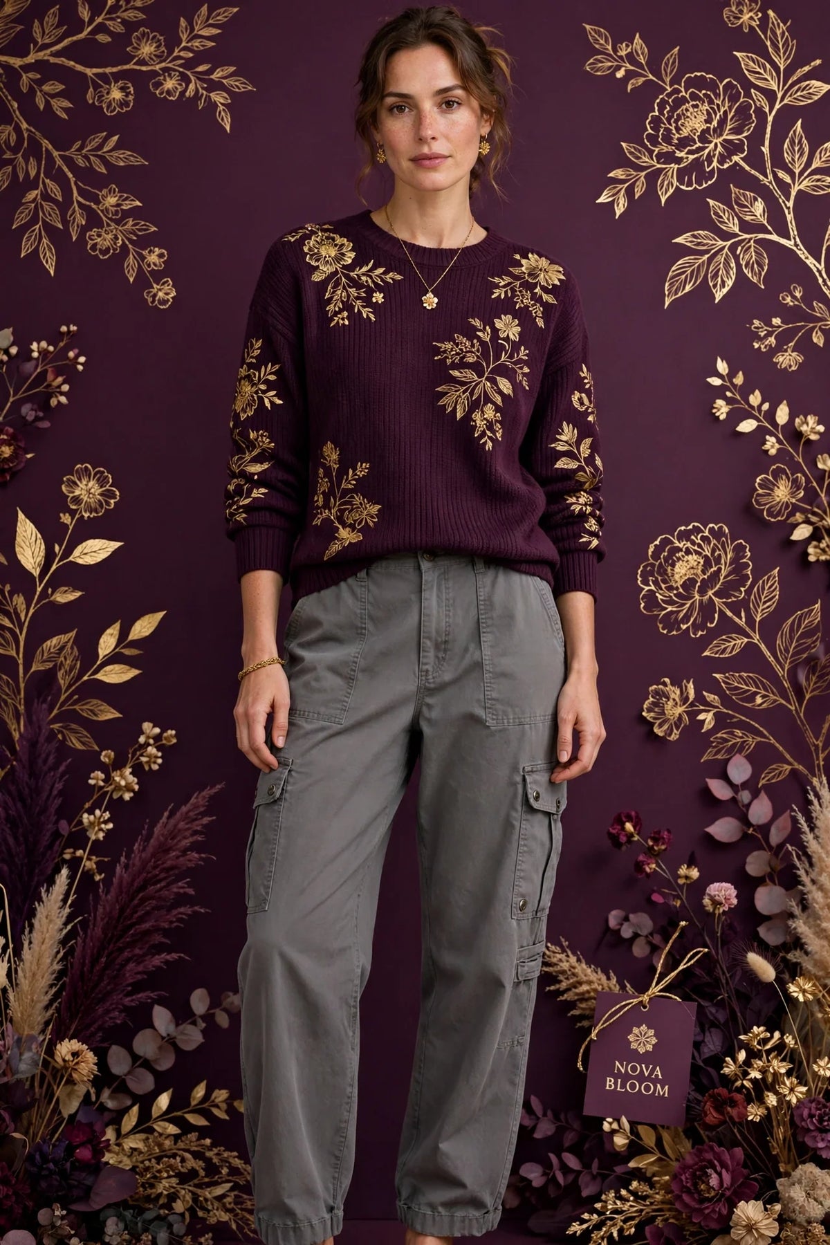 Person wearing Grey Relaxed fit cargo pants