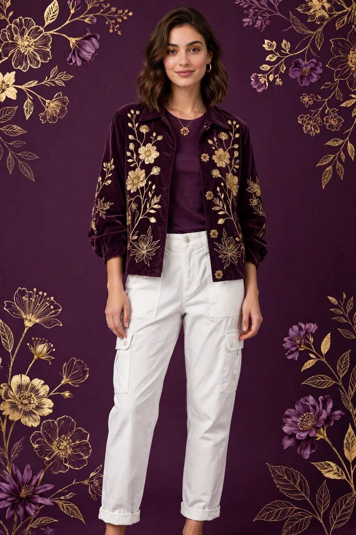Person wearing White Relaxed fit cargo pants