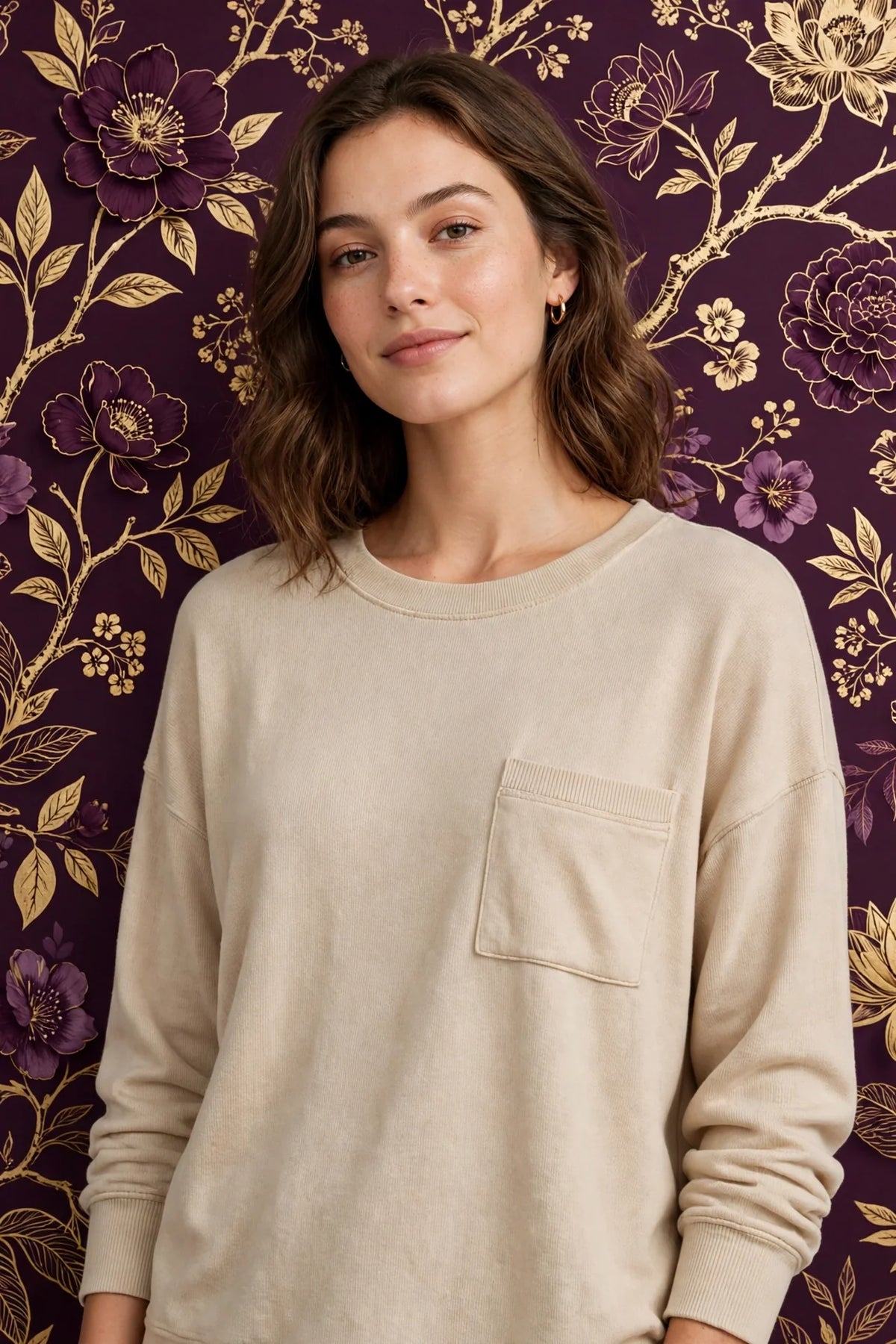 Person wearing Beige Everyday Comfort Lounge Top