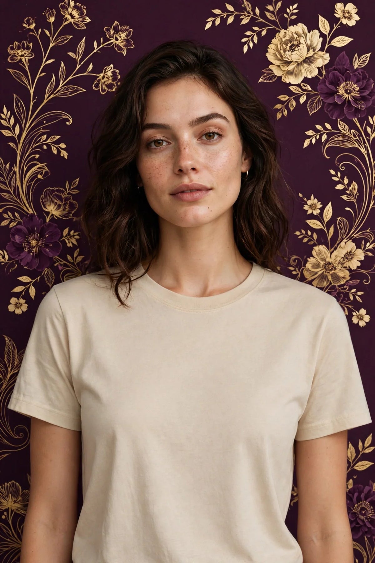 Person wearing Beige Classic Everyday Cotton Tee