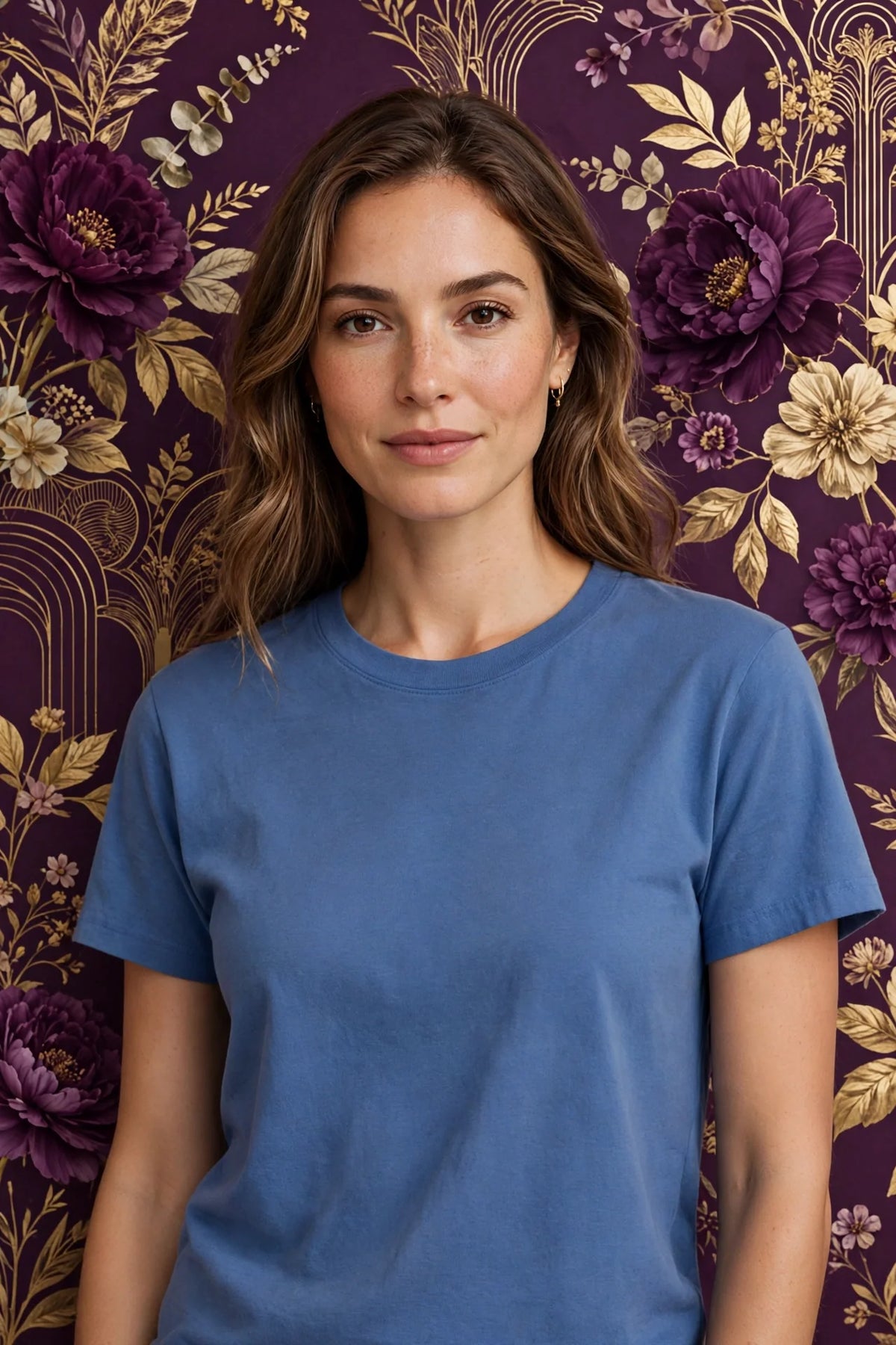 Person wearing Blue Classic Everyday Cotton Tee