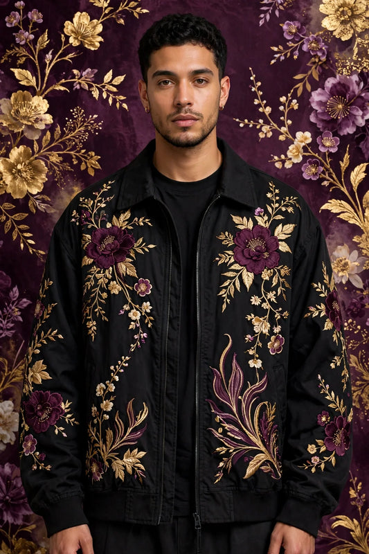 Person wearing Black Oversized Fit Streetwear Jacket