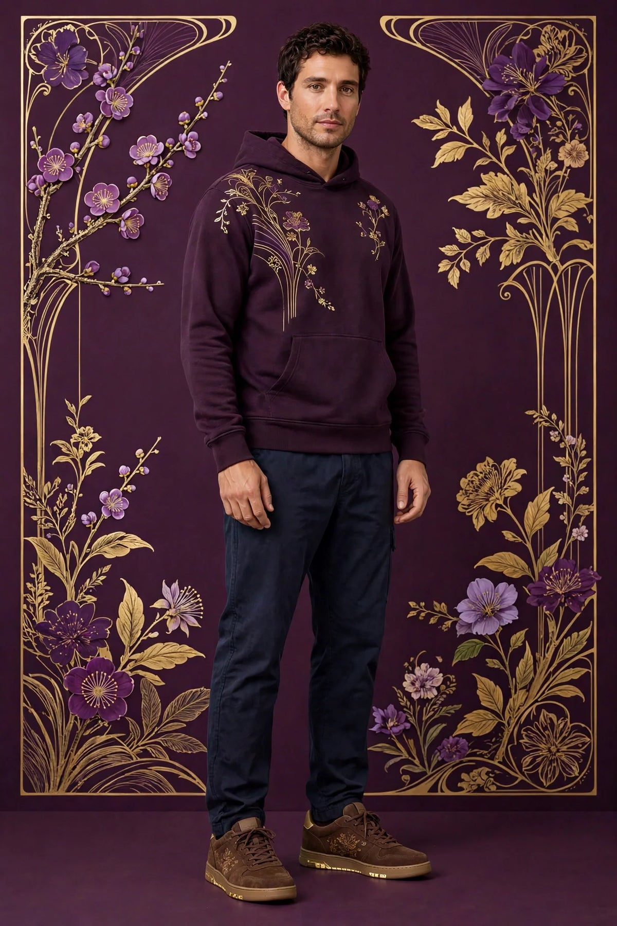 Man wearing Brown Men's Street Sneakers
