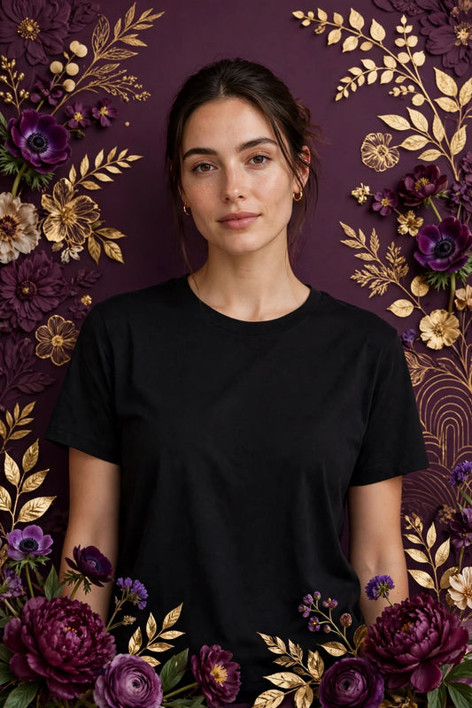 Person wearing Black Relaxed Fit Everyday T-Shirt
