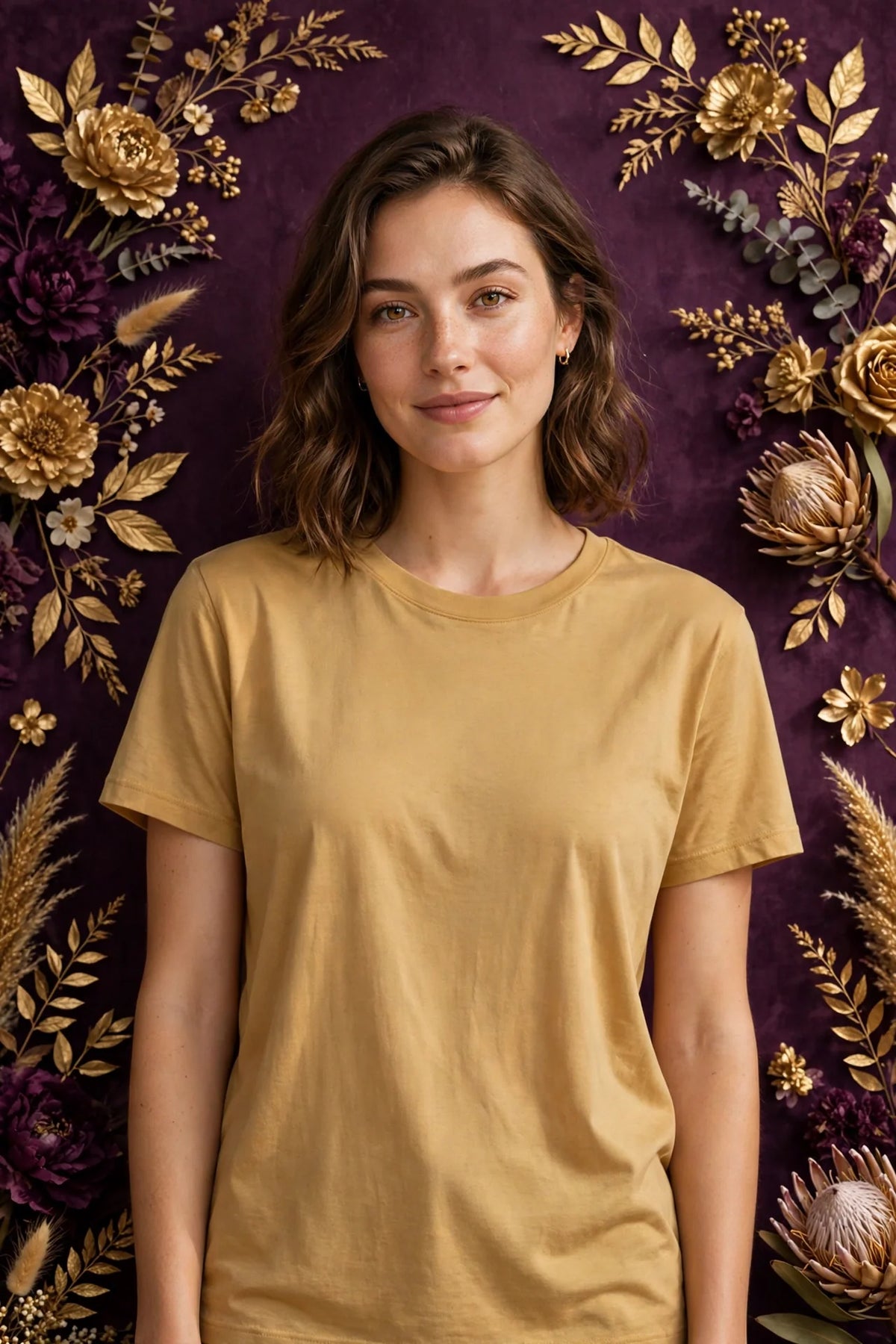 Person wearing Gold Relaxed Fit Everyday T-Shirt