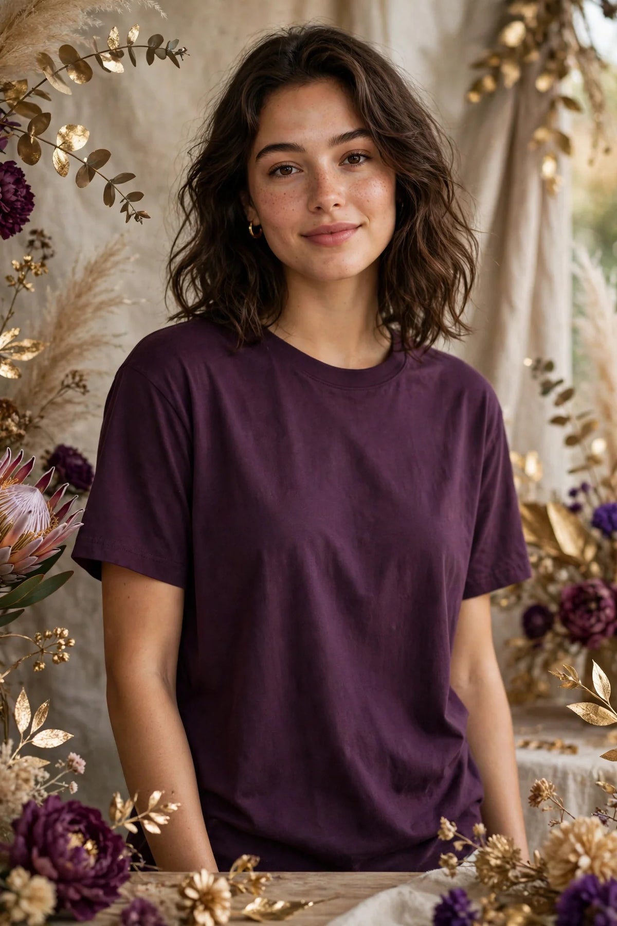 Person wearing Purple Relaxed Fit Everyday T-Shirt