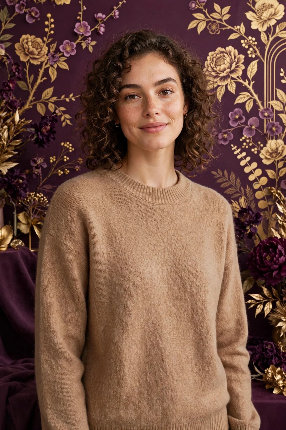Person wearing Beige Terracotta Wool Pullover