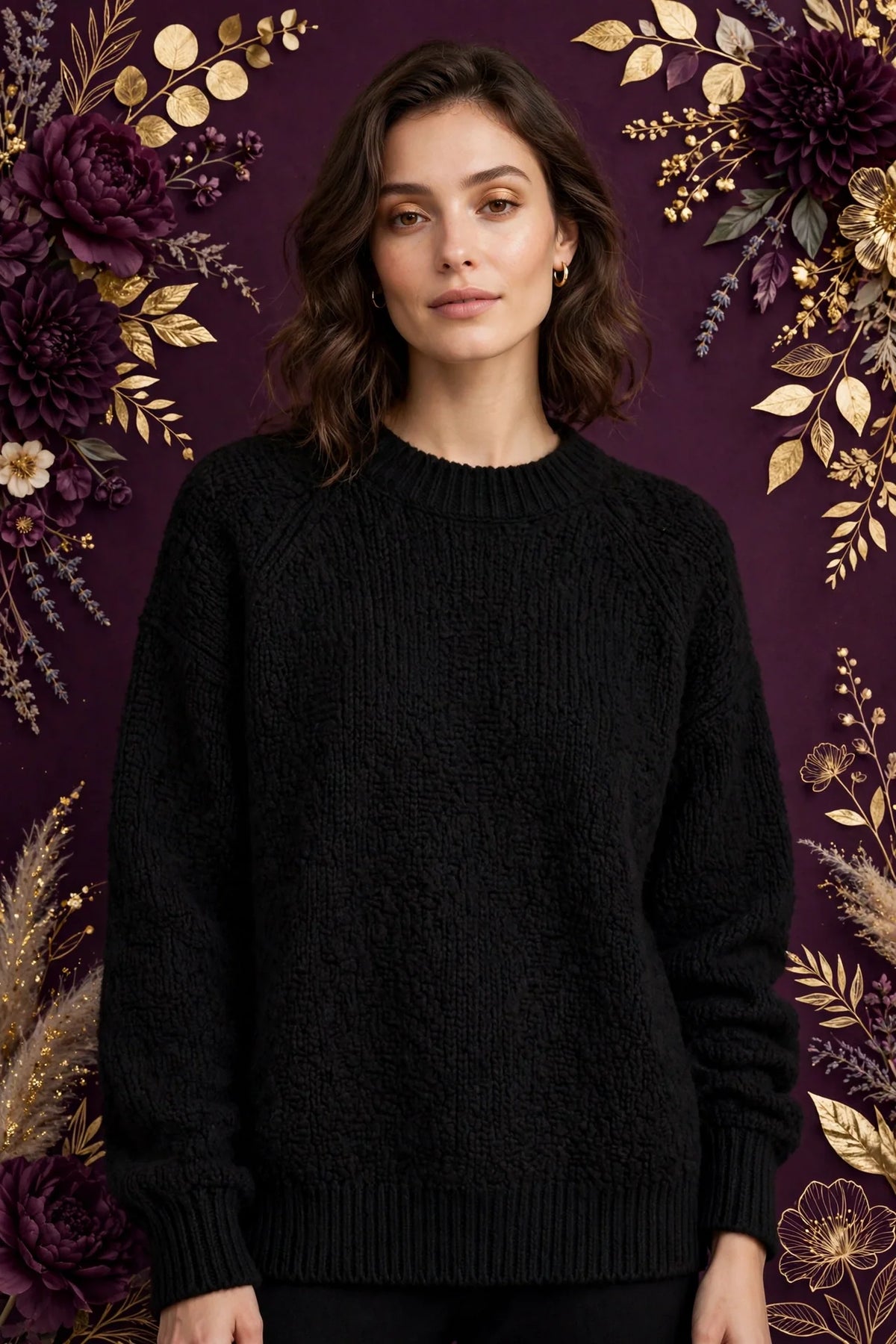 Person wearing Black Terracotta Wool Pullover