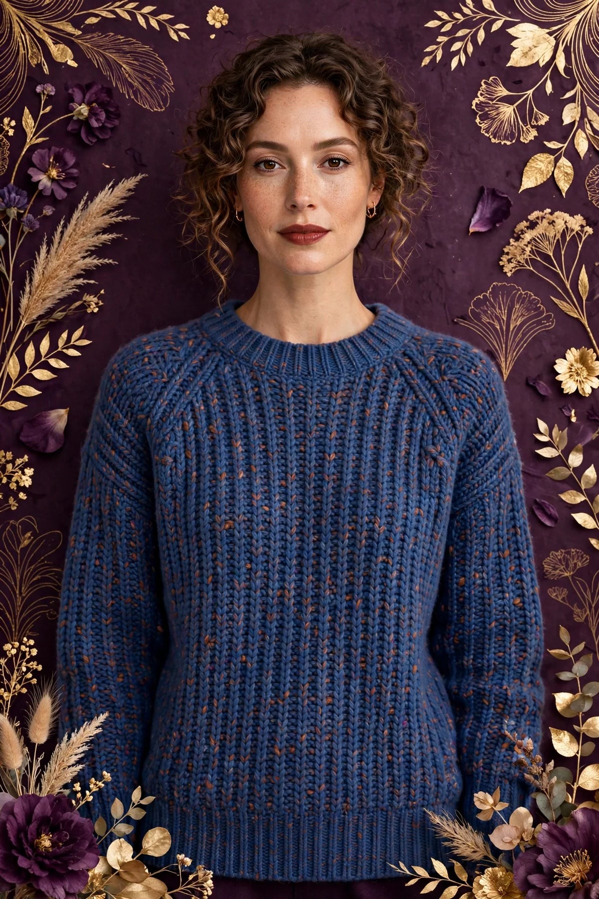 Person wearing Blue Terracotta Wool Pullover