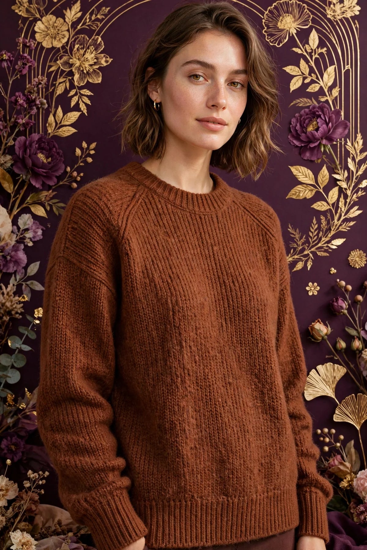 Person wearing Brown Terracotta Wool Pullover