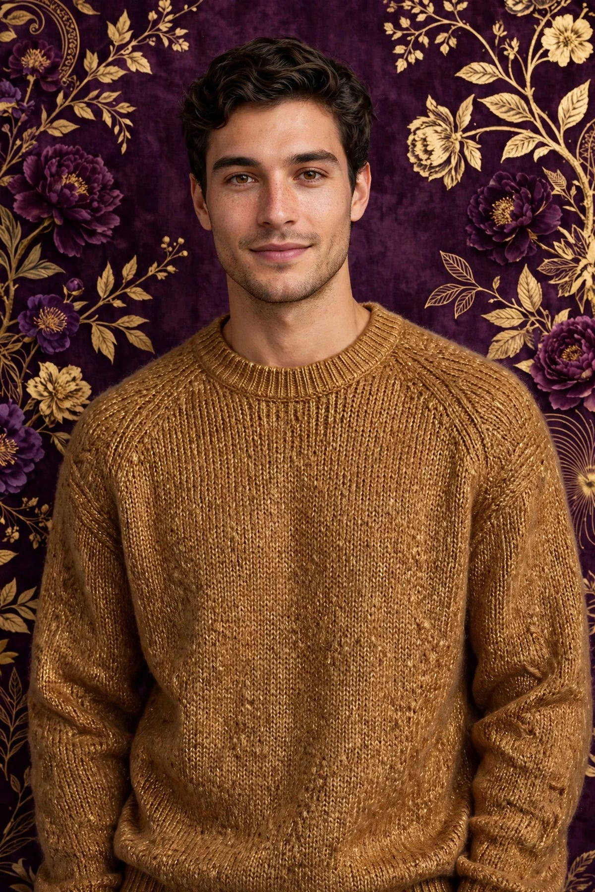 Person wearing Gold Terracotta Wool Pullover
