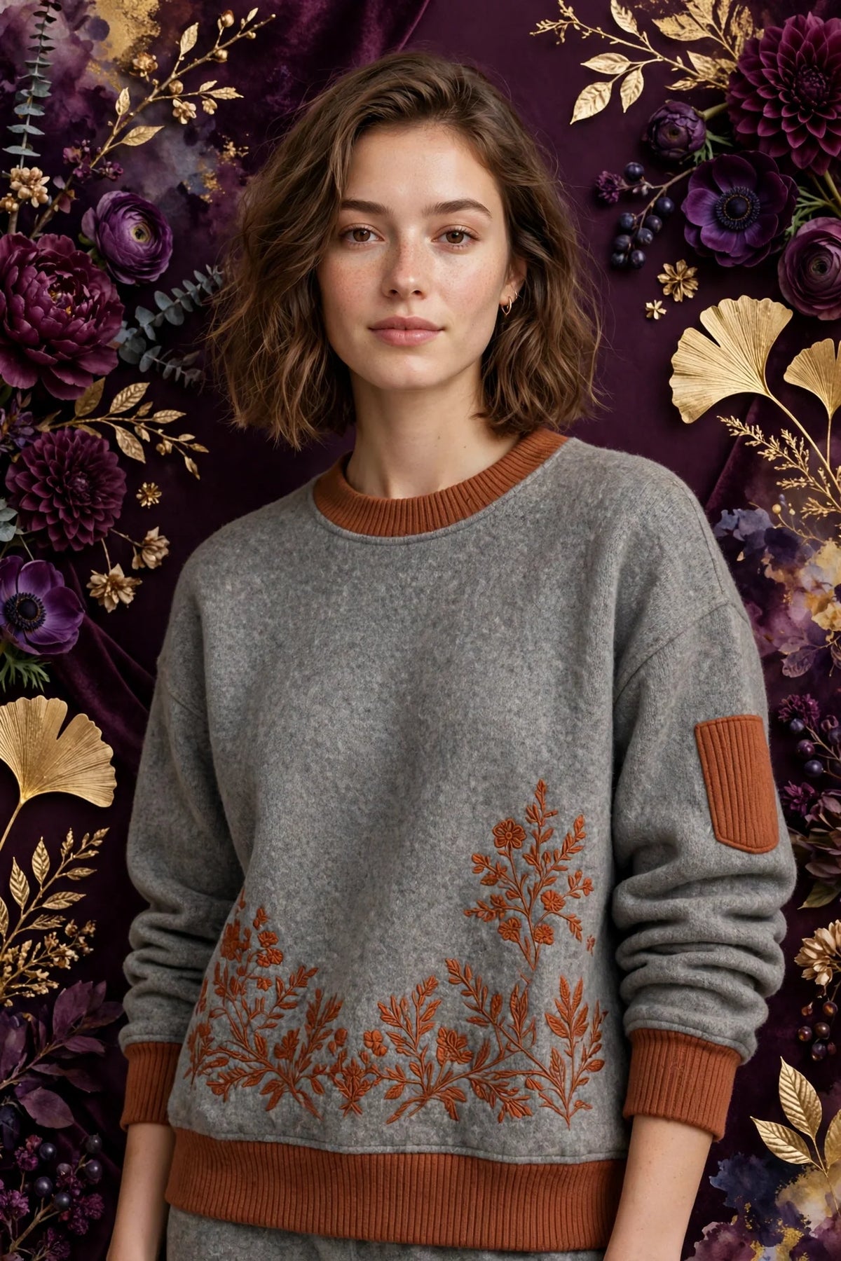 Person wearing Grey Terracotta Wool Pullover