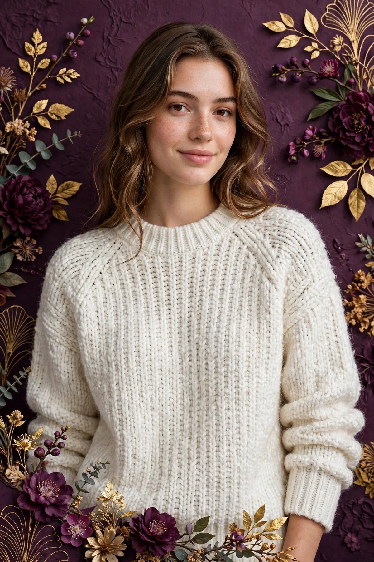 Person wearing White Terracotta Wool Pullover
