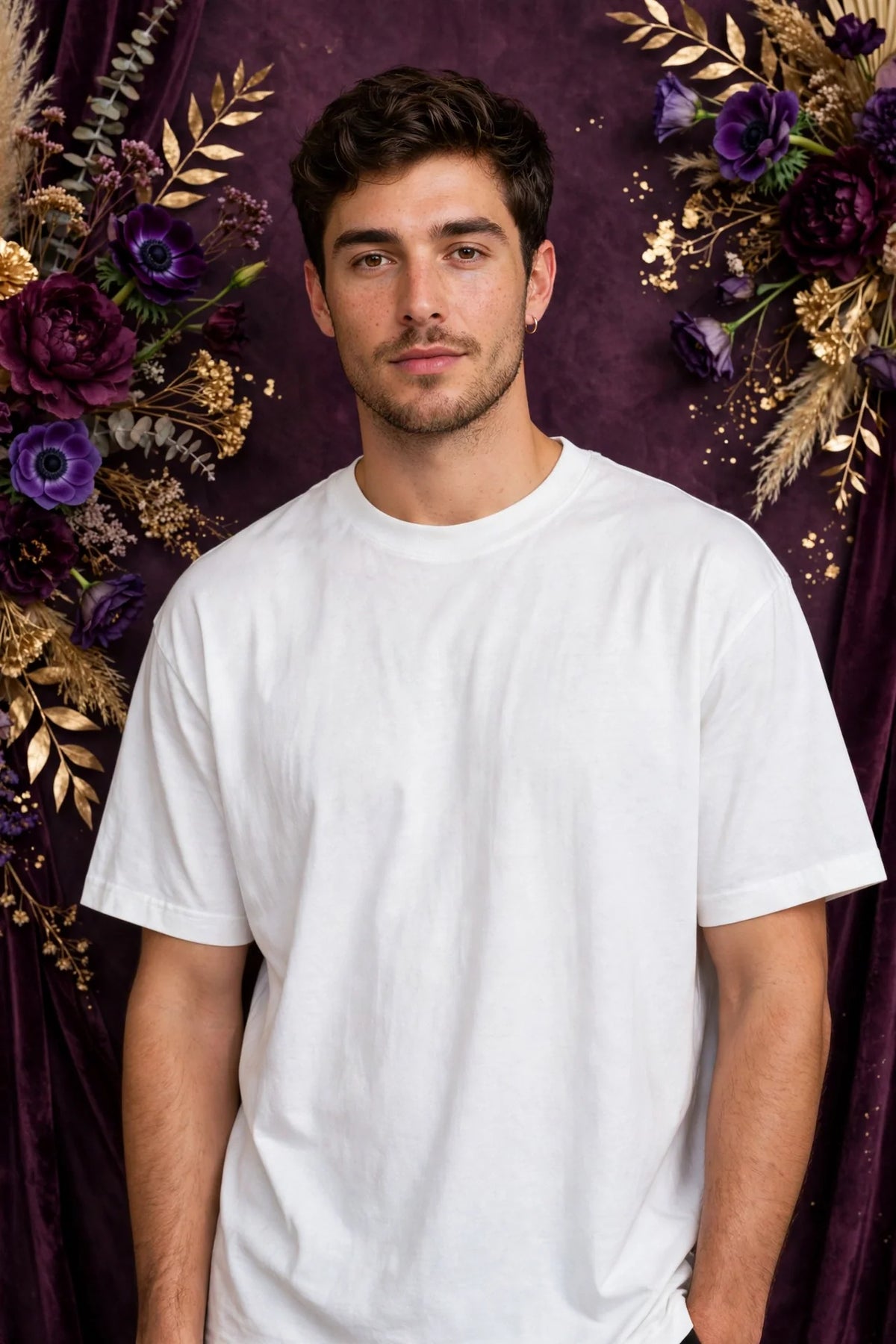 Man wearing White Men's Street Oversized Tee