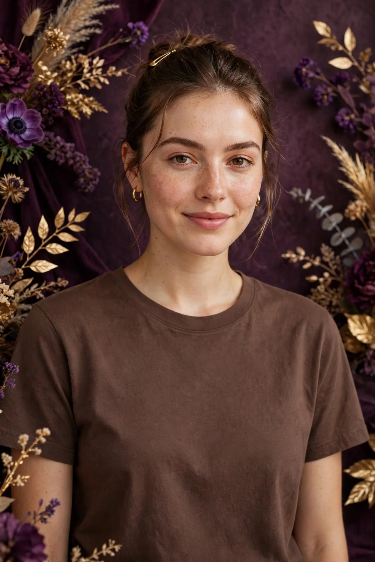 Person wearing Brown Soft Everyday Cotton T-Shirt