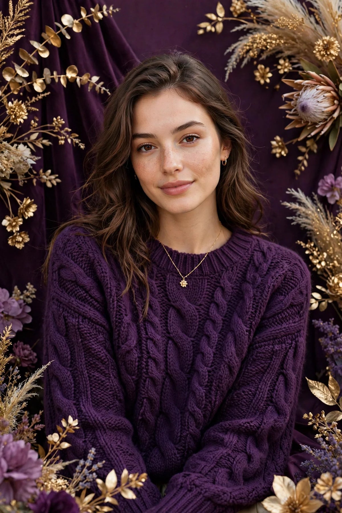Person wearing Purple Violet Knit Sweater