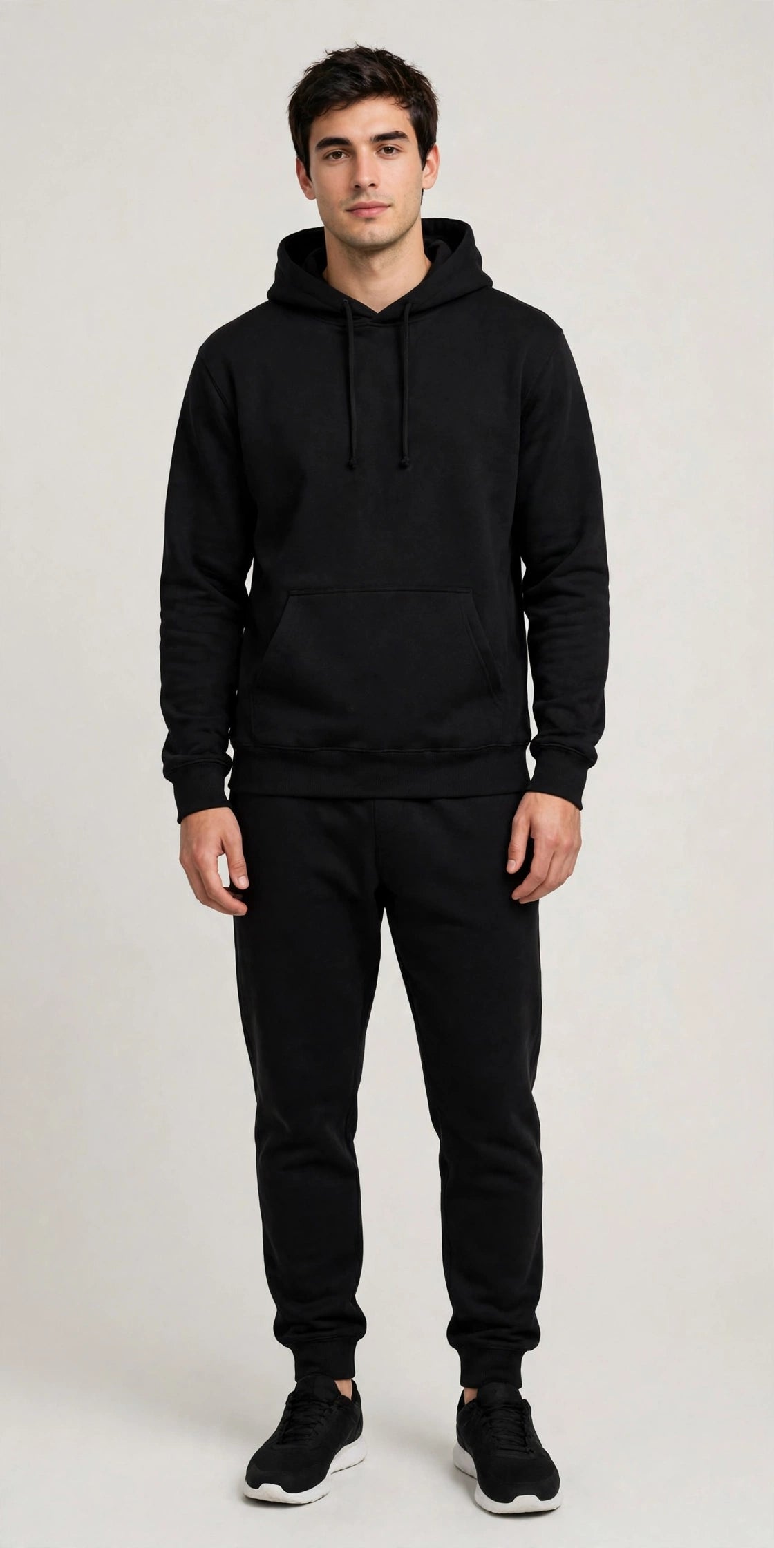 Person wearing Black Soft Grey Hoodie