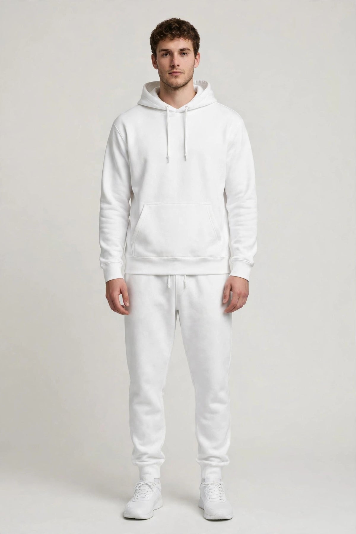 Person wearing White Soft Grey Hoodie
